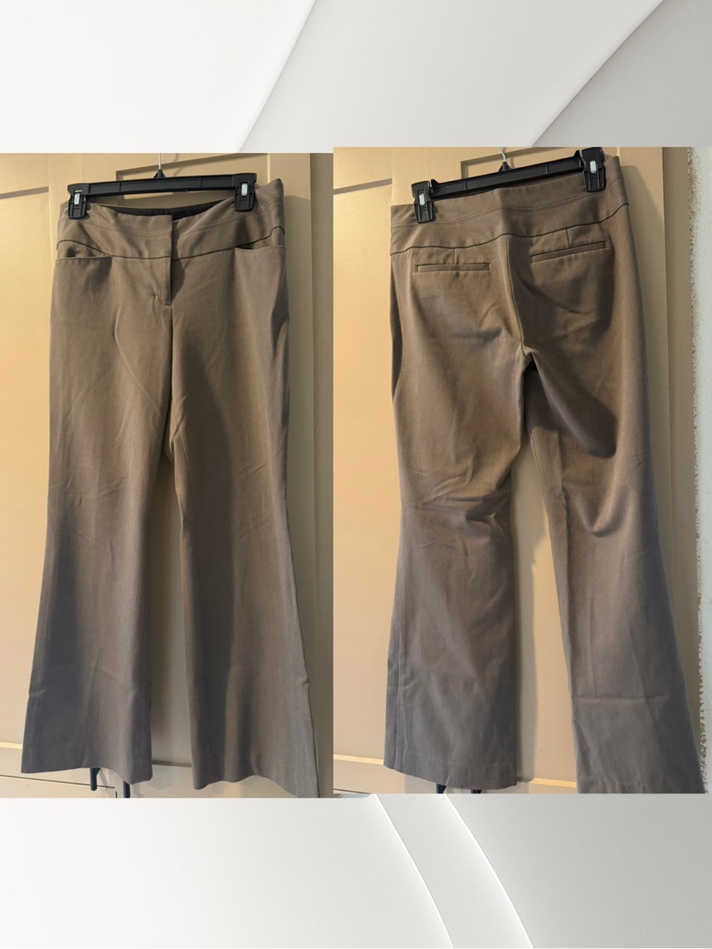 Express Women's Glen Plaid and Solid Dress Trousers - Black, Gray, Charcoal - Picture 10 of 12
